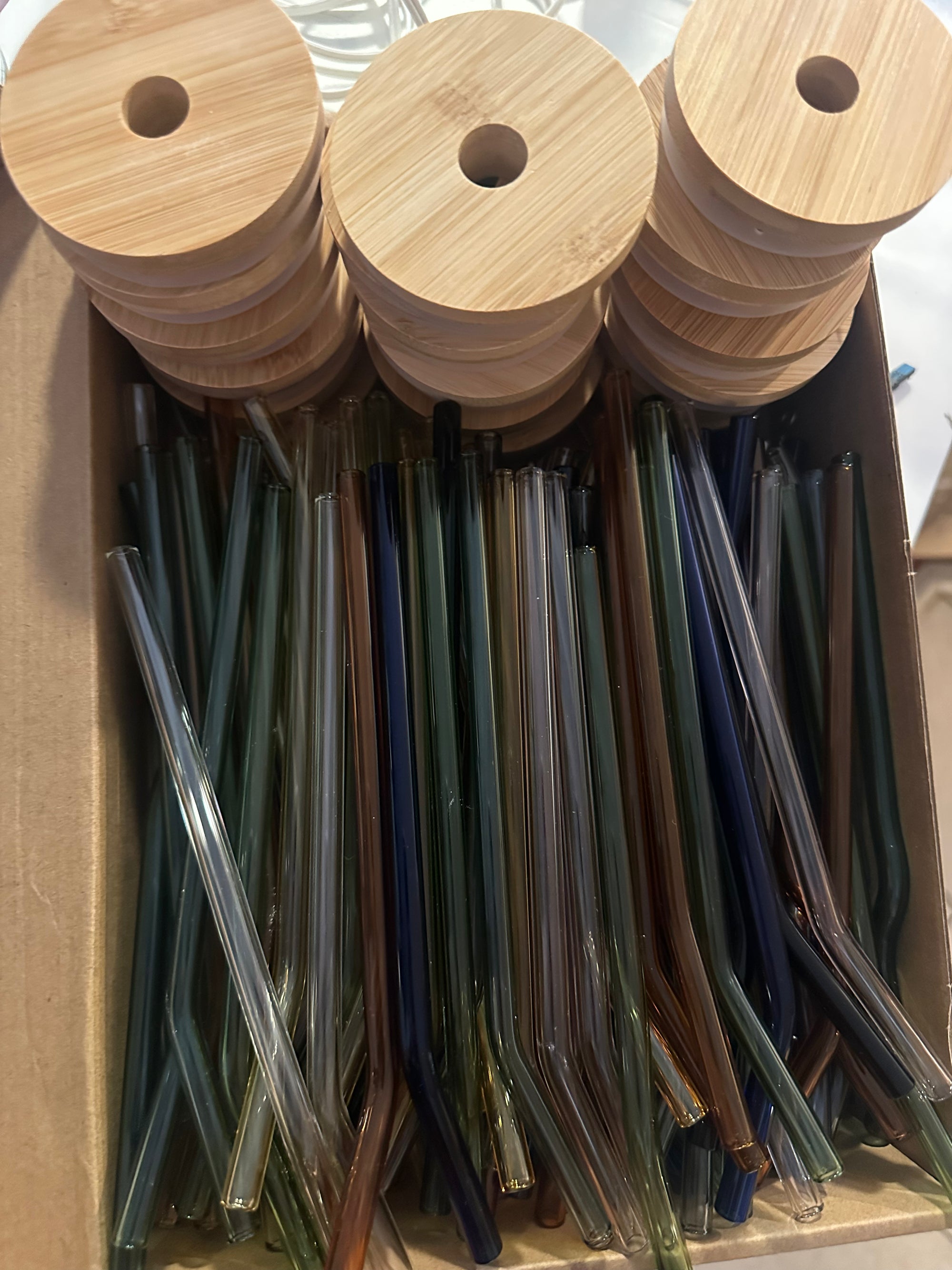 Glass Straws, Cleaners & Lids